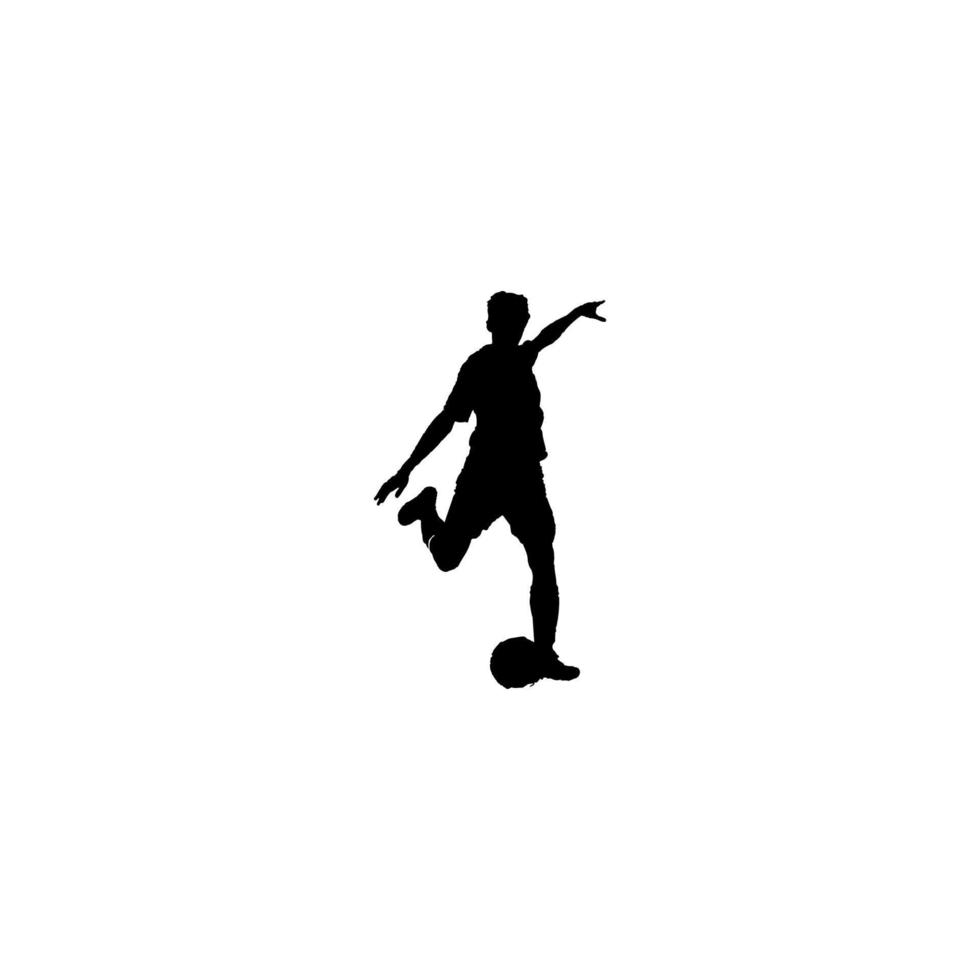 icono de jugador de fútbol de hombre. símbolo de fondo del cartel de la copa mundial de fútbol de estilo simple. elemento de diseño del logotipo de la marca del jugador de fútbol masculino. Impresión de camiseta de jugador de fútbol de hombre. vector para pegatina.