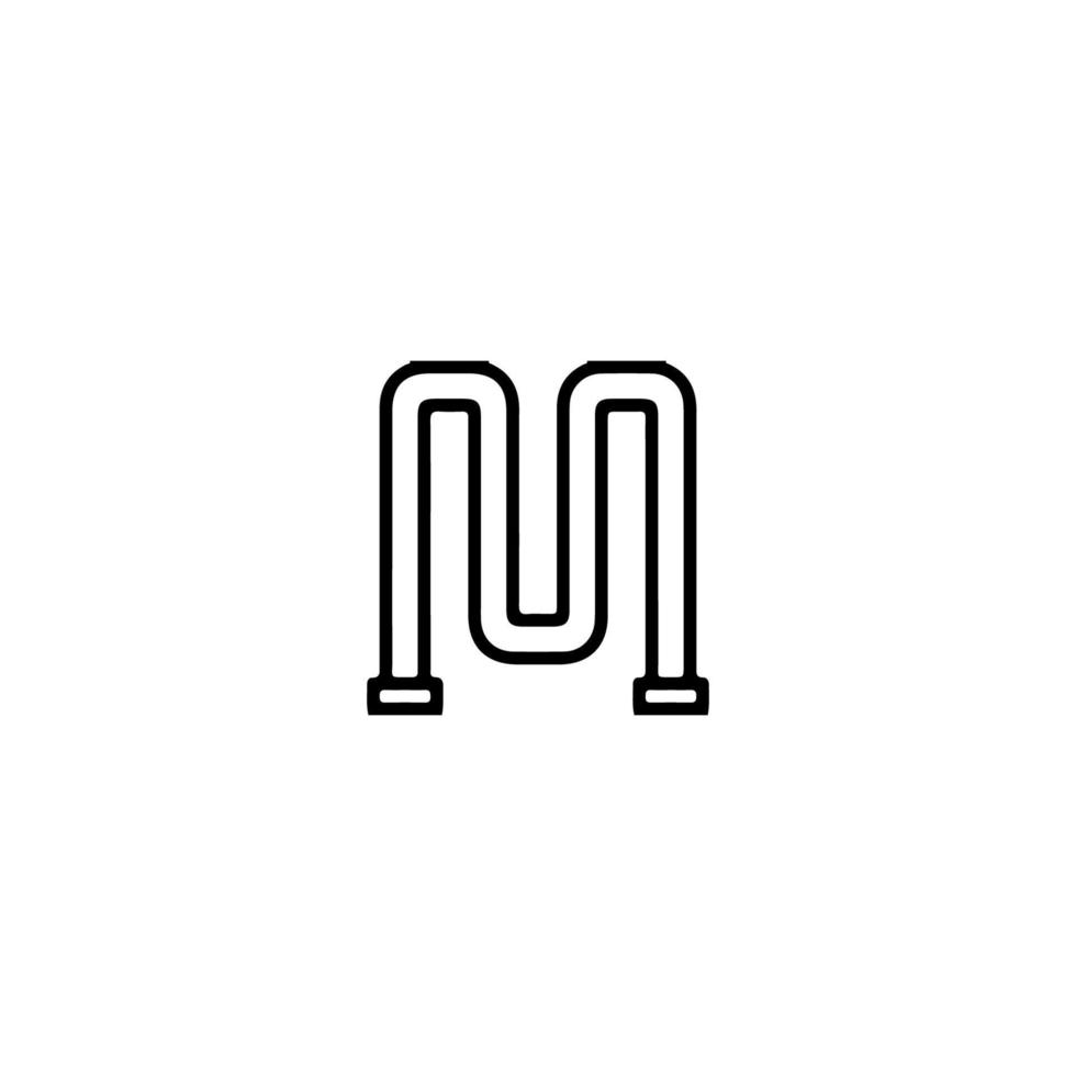 M icon. Simple style poster background symbol. M brand logo design element. M sign. M t-shirt printing. Vector for sticker.