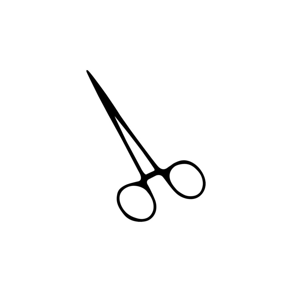 Scissors icon. Simple style barber shop poster background symbol. Scissors brand logo design element. Scissors t-shirt printing. vector for sticker.