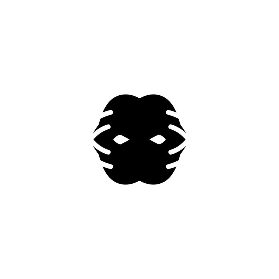 Horror mask icon. Simple style masquerade poster background symbol. Mask brand logo design element. Horror mask T-shirt printing. Vector for sticker.