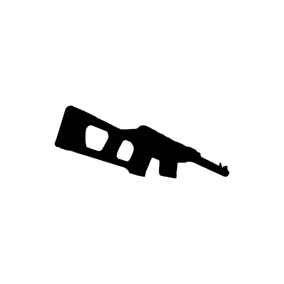 icono de rifle de asalto. estilo simple sin símbolo de fondo de cartel de guerra. elemento de diseño del logotipo de la marca de la tienda de armas. impresión de camiseta de pistola. vector para pegatina.