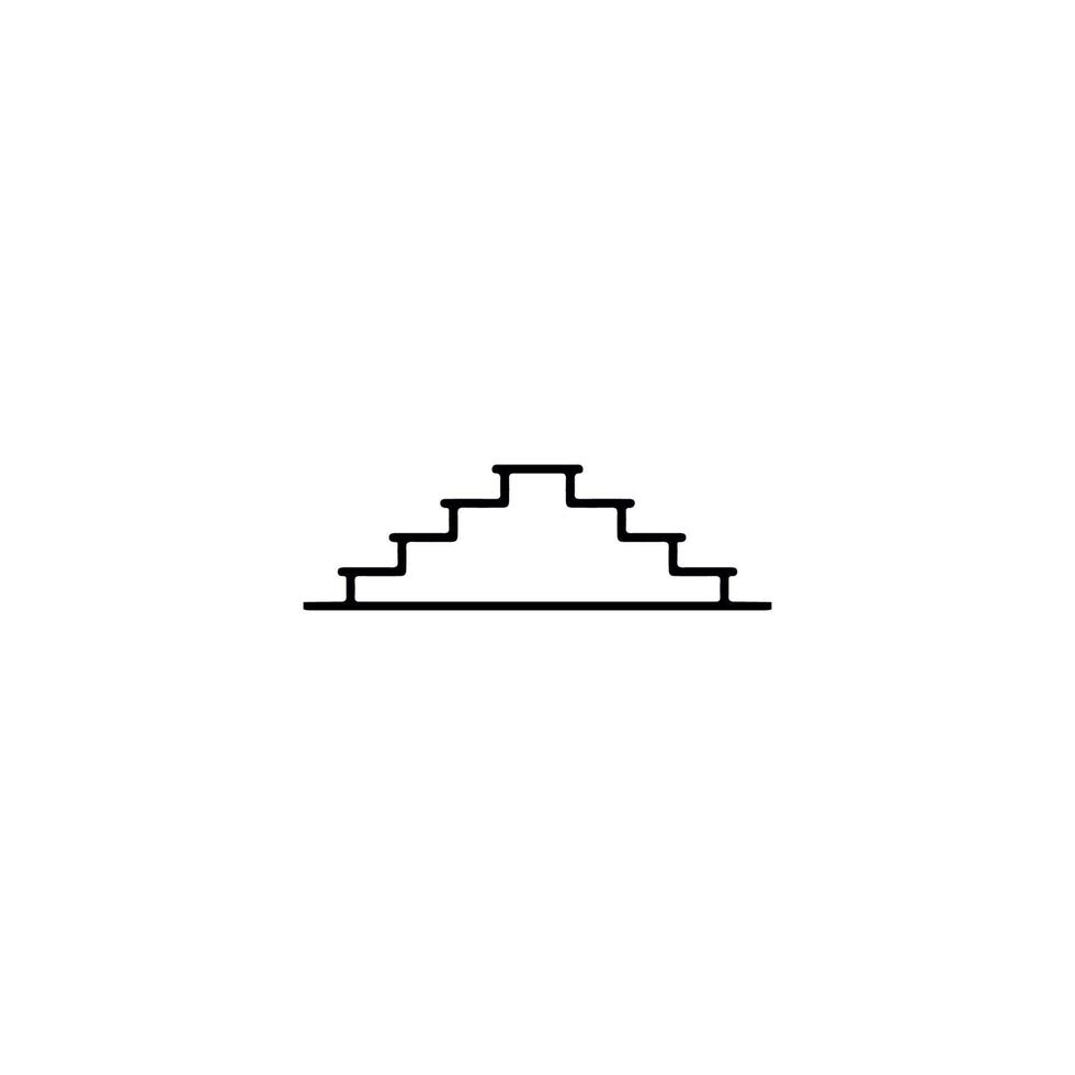 Aztec pyramid icon. Simple style poster background symbol. Aztec pyramid brand logo design element. Aztec pyramid t-shirt printing. Vector for sticker.