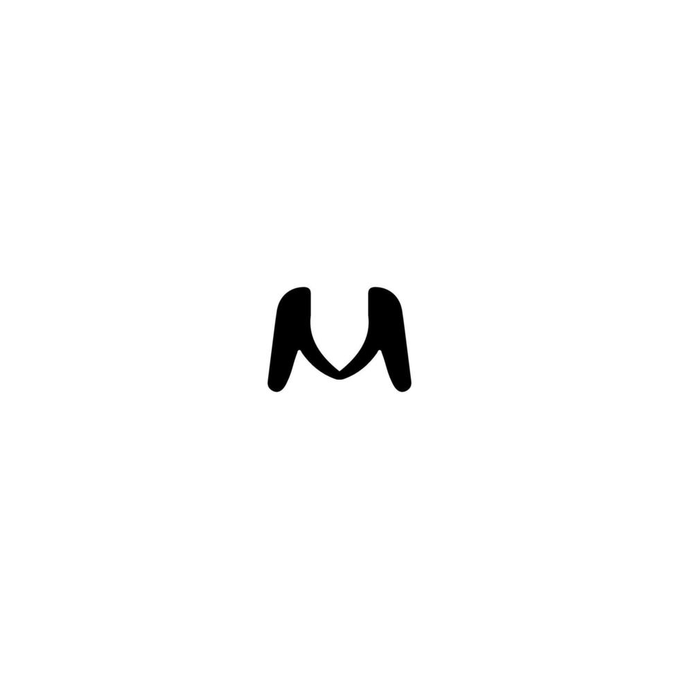 icono m. símbolo de fondo de cartel de estilo simple. elemento de diseño del logotipo de la marca m. signo m. m impresión de camisetas. vector para pegatina.
