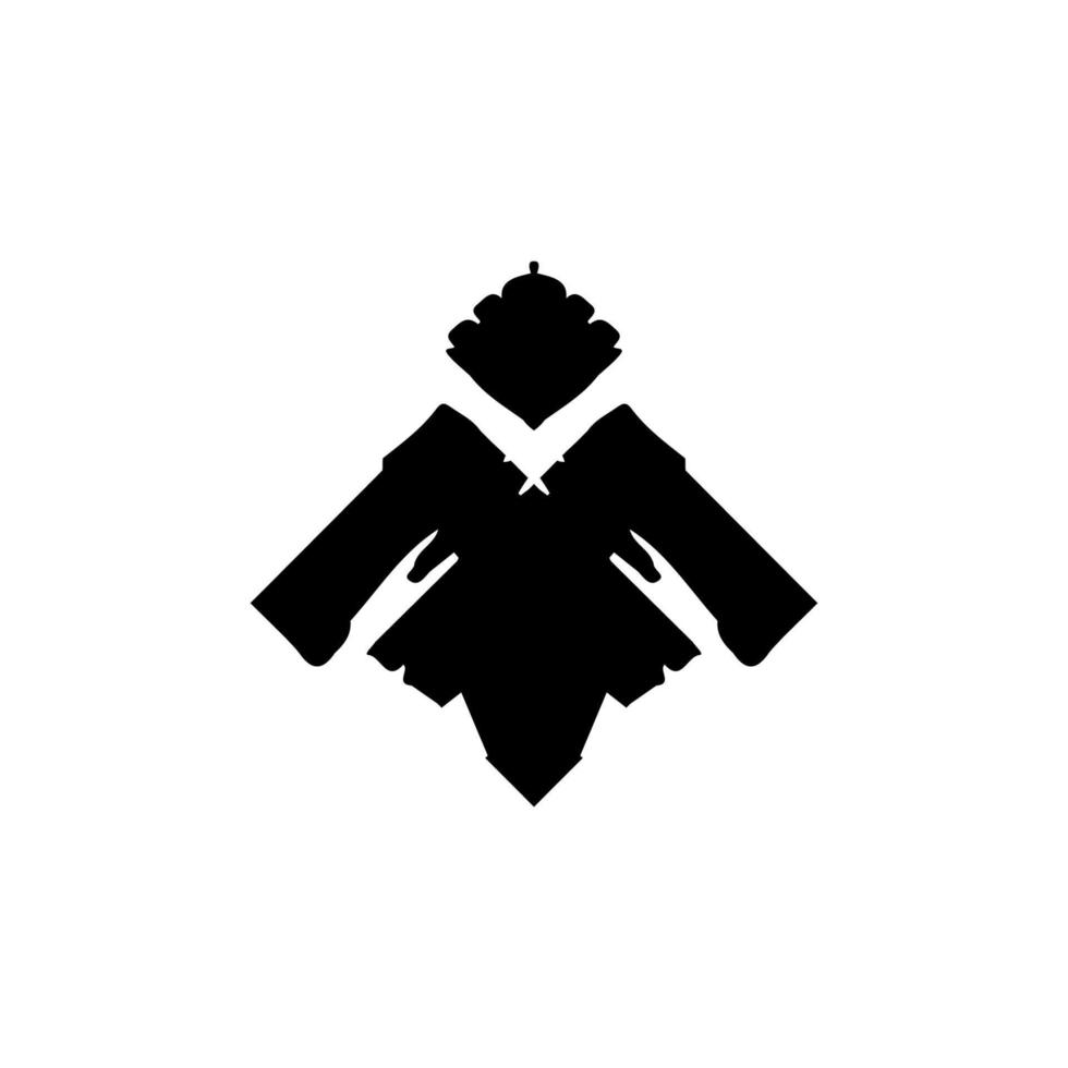 Scarecrow icon. Simple style farming poster background symbol. Scarecrow brand logo design element. Scarecrow t-shirt printing. Scarecrow vector for sticker.