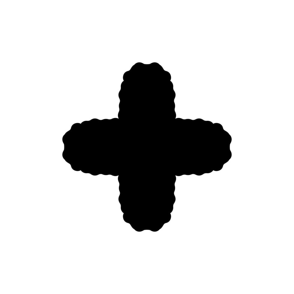 Plus icon. Cross sign. Simple style Christian holiday poster background symbol. Add button. Plus logo design element. Plus t-shirt printing. Vector for sticker.