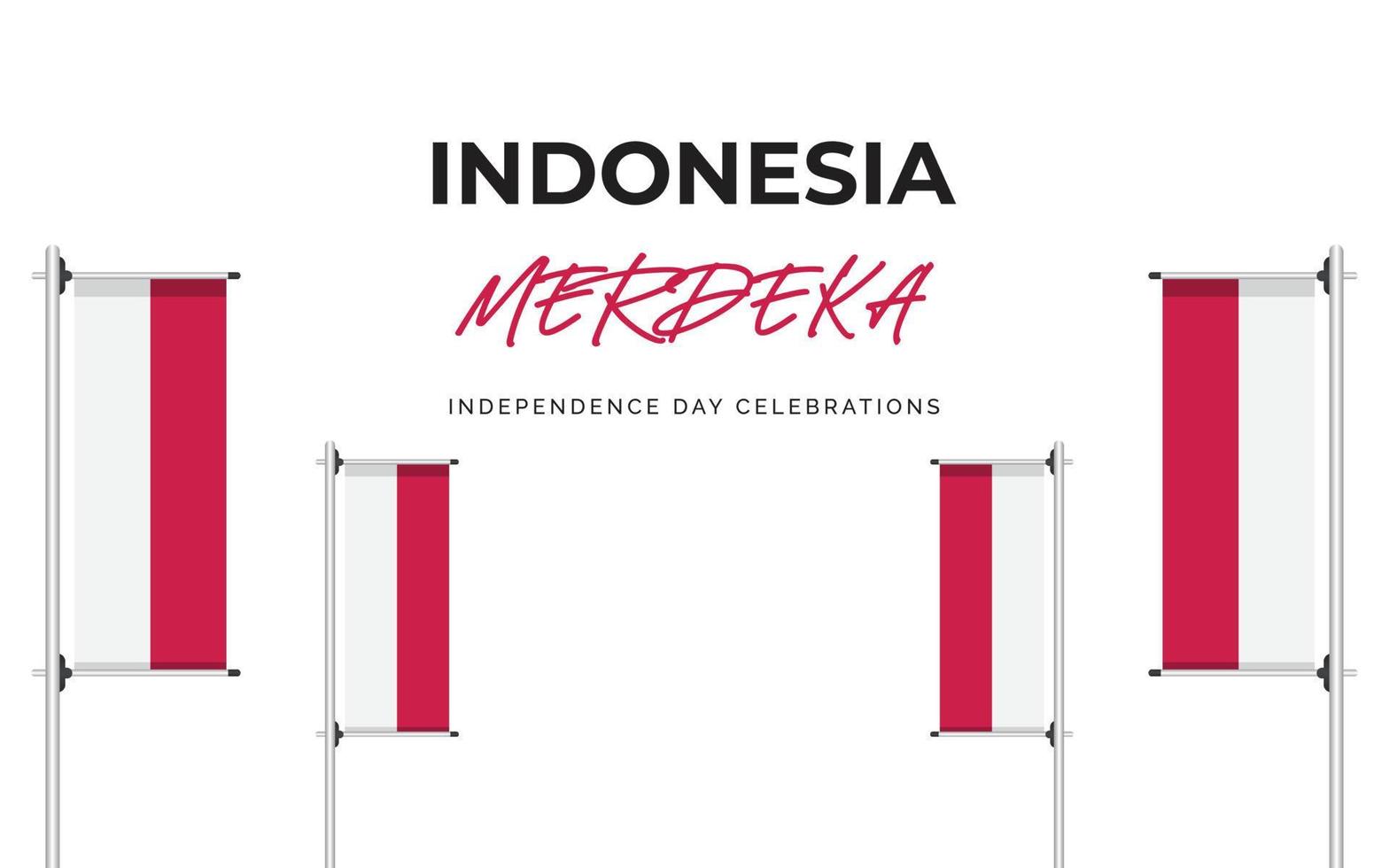 plantilla de diseño de banner del día de la independencia de indonesia vector