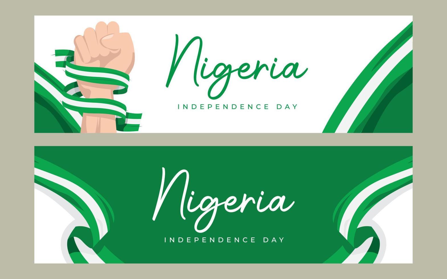 plantilla de diseño de banner del día de la independencia de nigeria vector