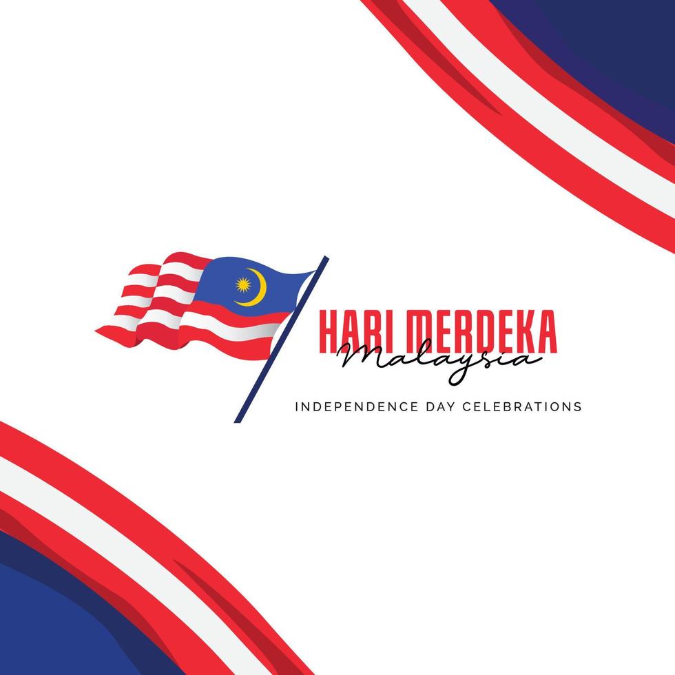 plantilla de diseño de banner del día de la independencia de malasia vector