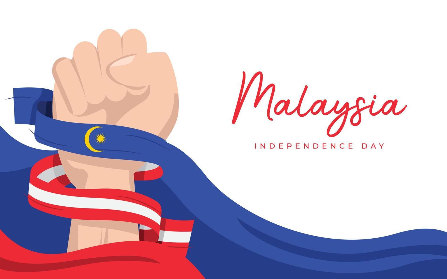 plantilla de diseño de banner del día de la independencia de malasia vector