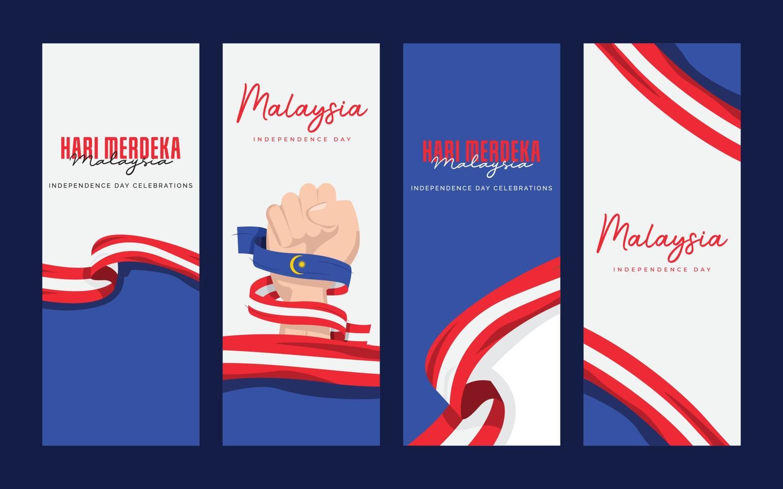 plantilla de diseño de banner del día de la independencia de malasia vector