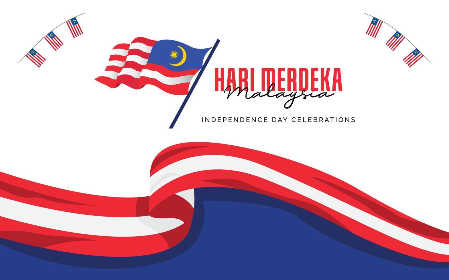 Malaysia independence day banner design template vector