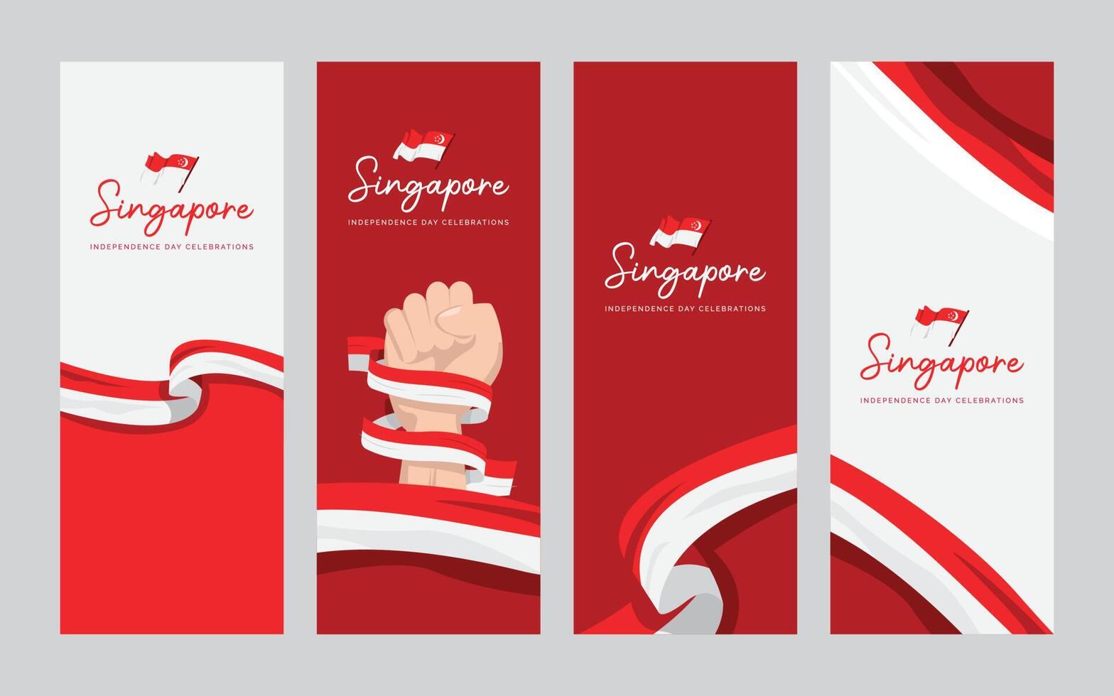 Singapore independence day banner design template vector