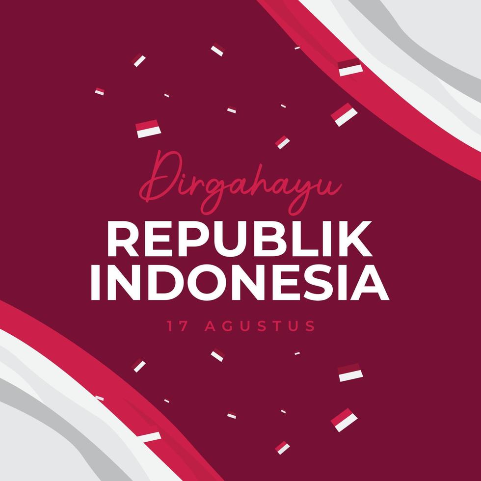 Indonesia independence day banner design template vector