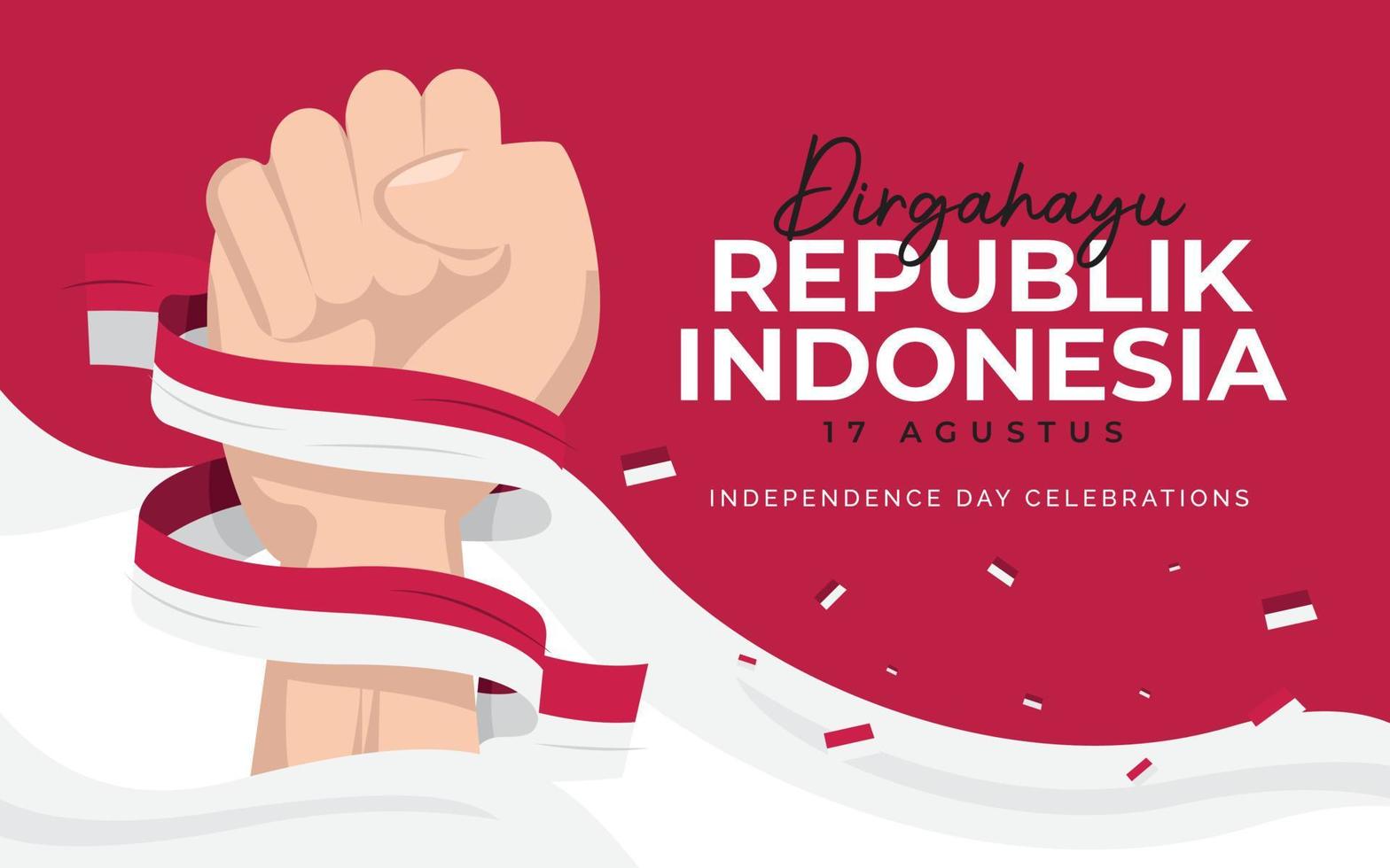 Indonesia independence day banner design template vector
