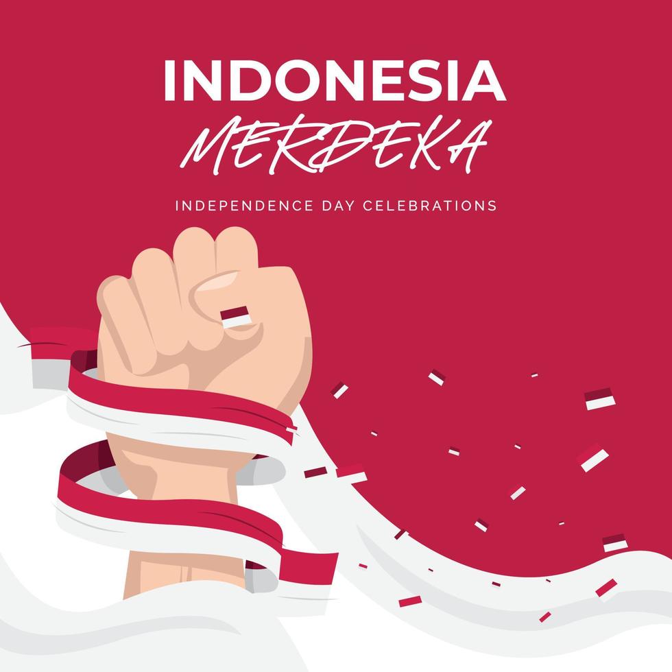 Indonesia independence day banner design template vector