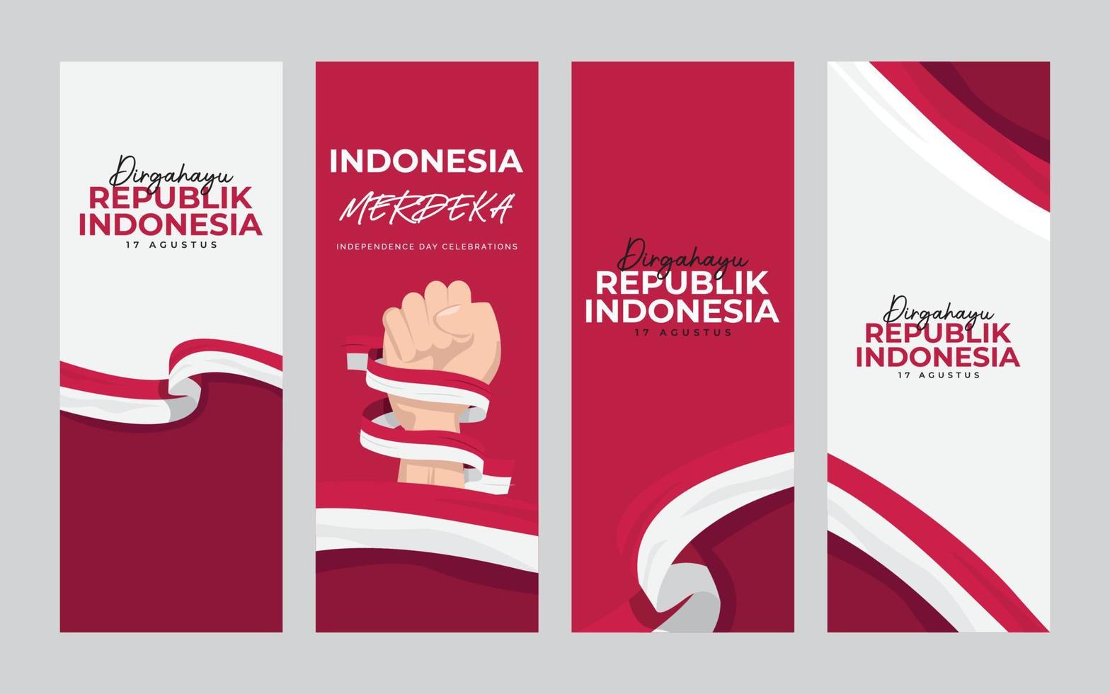 plantilla de diseño de banner del día de la independencia de indonesia vector