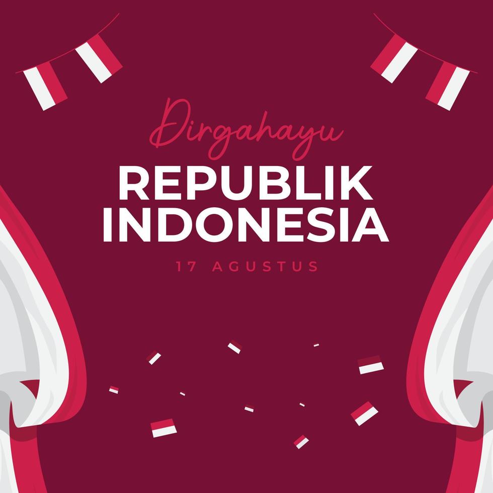 Indonesia independence day banner design template vector