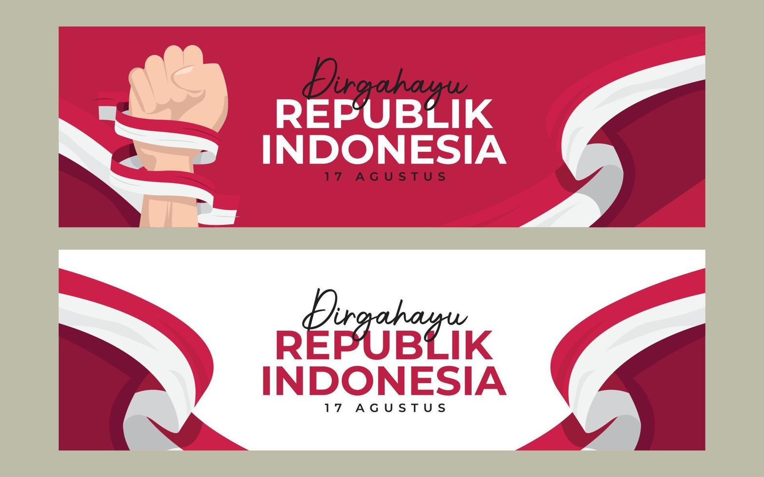 Indonesia independence day banner design template vector