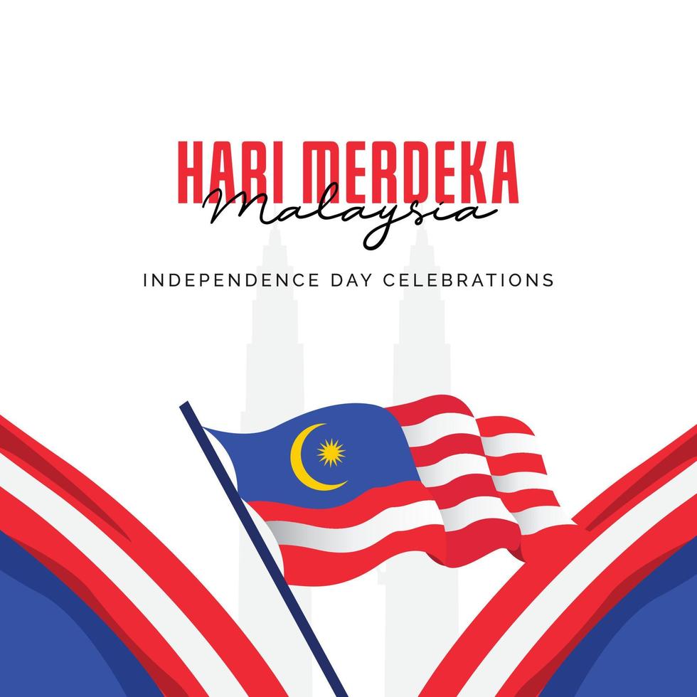 plantilla de diseño de banner del día de la independencia de malasia vector