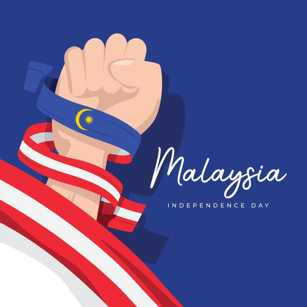 plantilla de diseño de banner del día de la independencia de malasia vector