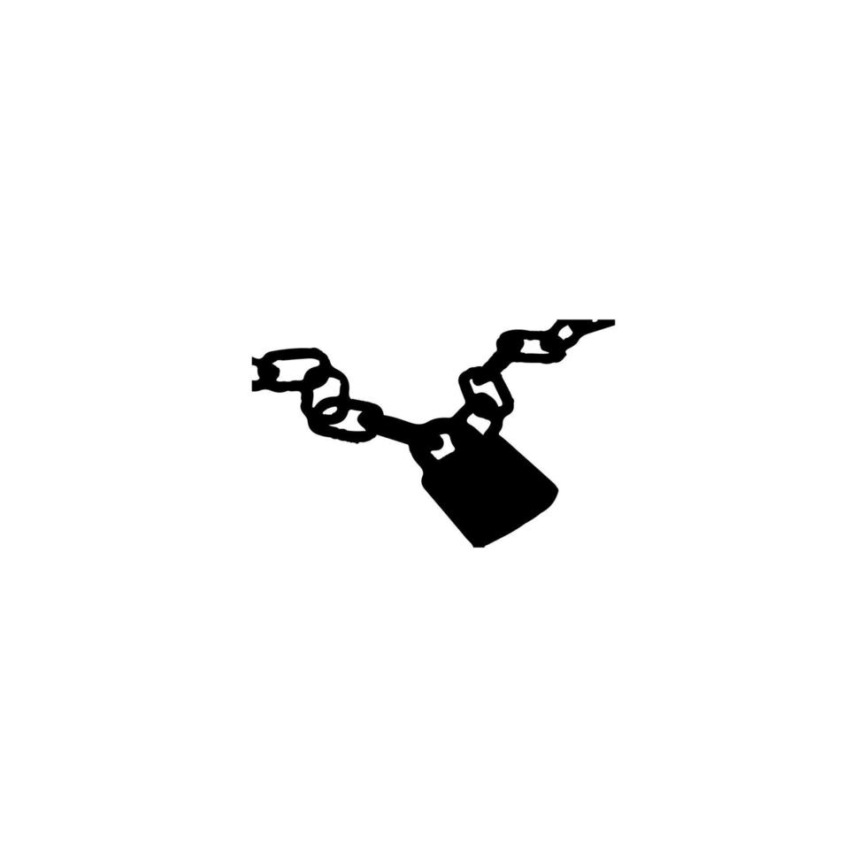 Lock chain icon. Simple style secure company poster background symbol. Lock chain brand logo design element. Lock chain t-shirt printing. Vector for sticker.