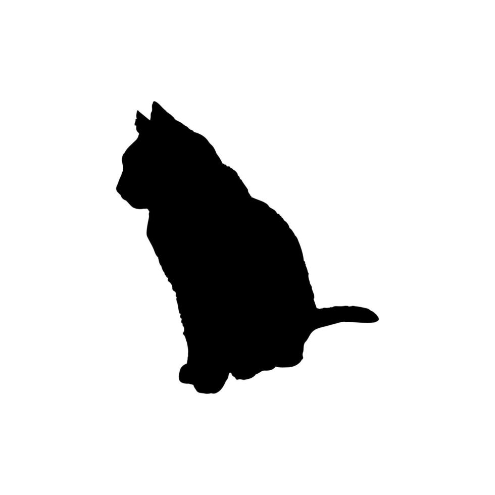 Cat icon. Simple style animal welfare association poster background symbol. Cat brand logo design element. Cat t-shirt printing. Vector for sticker.