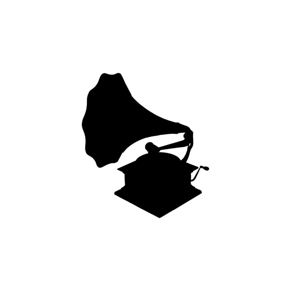 Gramophone icon. Simple style retro music festival poster background symbol. Gramophone brand logo design element. Gramophone t-shirt printing. vector for sticker.