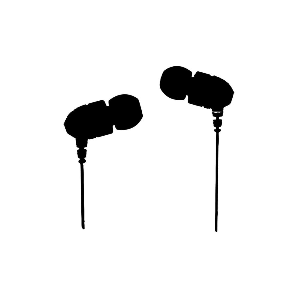 icono de auricular. símbolo de fondo de cartel de festival de música de estilo simple. elemento de diseño del logotipo de la marca de auriculares. impresión de camisetas con auriculares. vector para pegatina.