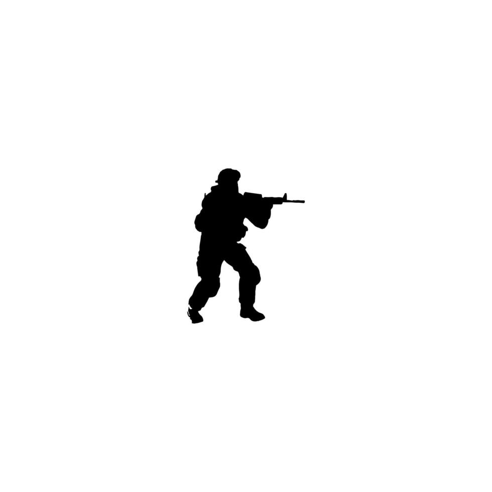 Commando icon. Simple style no war poster background symbol. Gunn shop brand logo design element. Commando t-shirt printing. Vector for sticker.