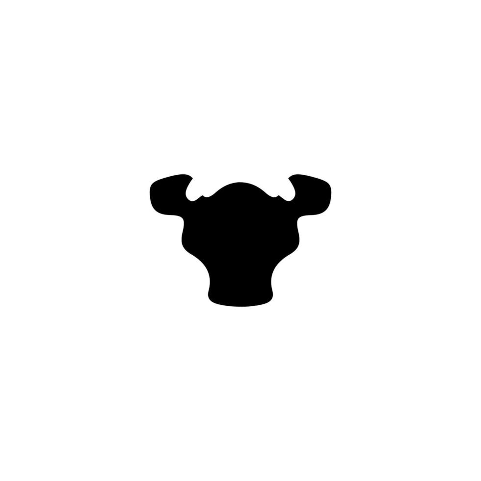 Bull head icon. Simple style meat shop big sale poster background symbol. Bull head logo design element. Bull head t-shirt printing. Vector for sticker.