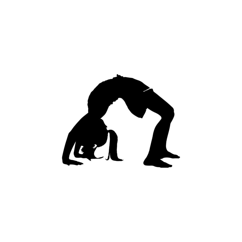 Kid gymnast icon. Simple style kid gymnastic training course big sale poster background symbol. Kid gymnast brand logo design element. Kid gymnast t-shirt printing. vector for sticker.