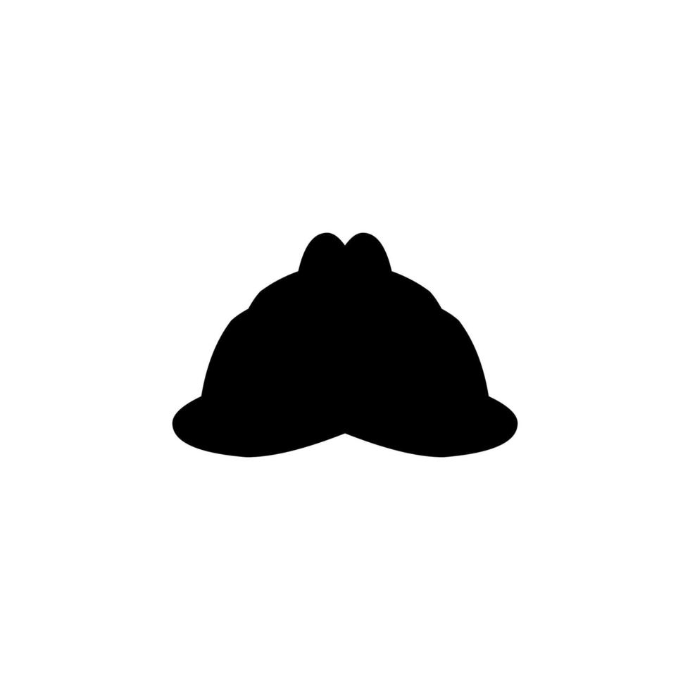 Build helmet icon. Simple style work safety poster background symbol. Build helmet brand logo design element. Build helmet t-shirt printing. Vector for sticker.