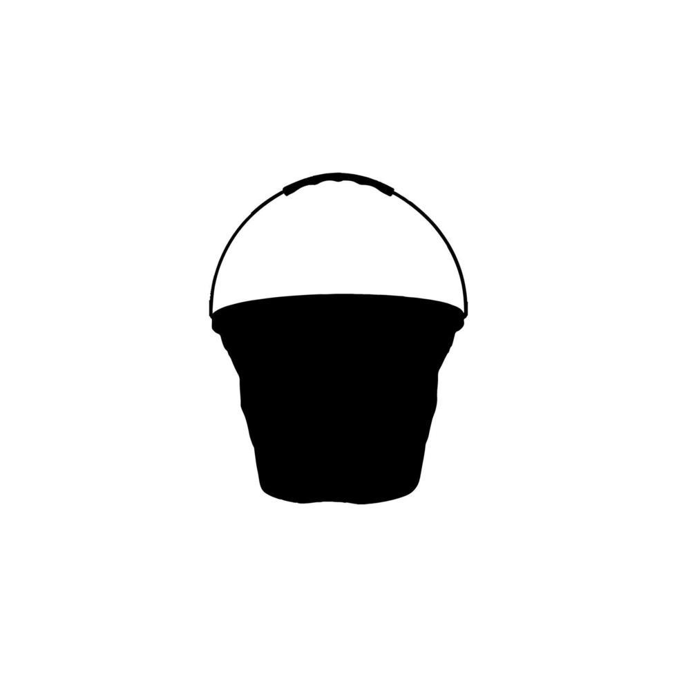Bucket icon. Simple style bucket shop poster background symbol. Bucket brand logo design element. Bucket t-shirt printing. Vector for sticker.