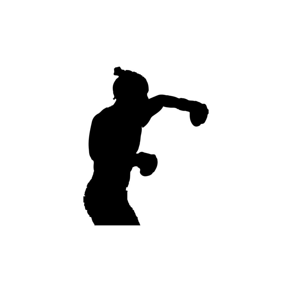 icono de mujer kickboxer. símbolo de fondo del cartel del torneo de kickboxing de mujer de estilo simple. elemento de diseño del logotipo de la marca kickboxer de mujer. Impresión de camiseta de mujer kickboxer. vector para pegatina.