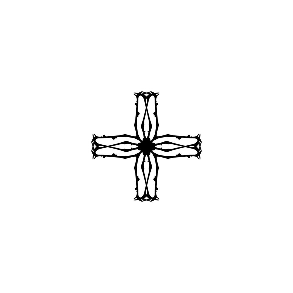Cross icon. Simple style Christian religion holiday poster background symbol. Christian religion shop brand logo design element. Cross t-shirt printing. Vector for sticker.
