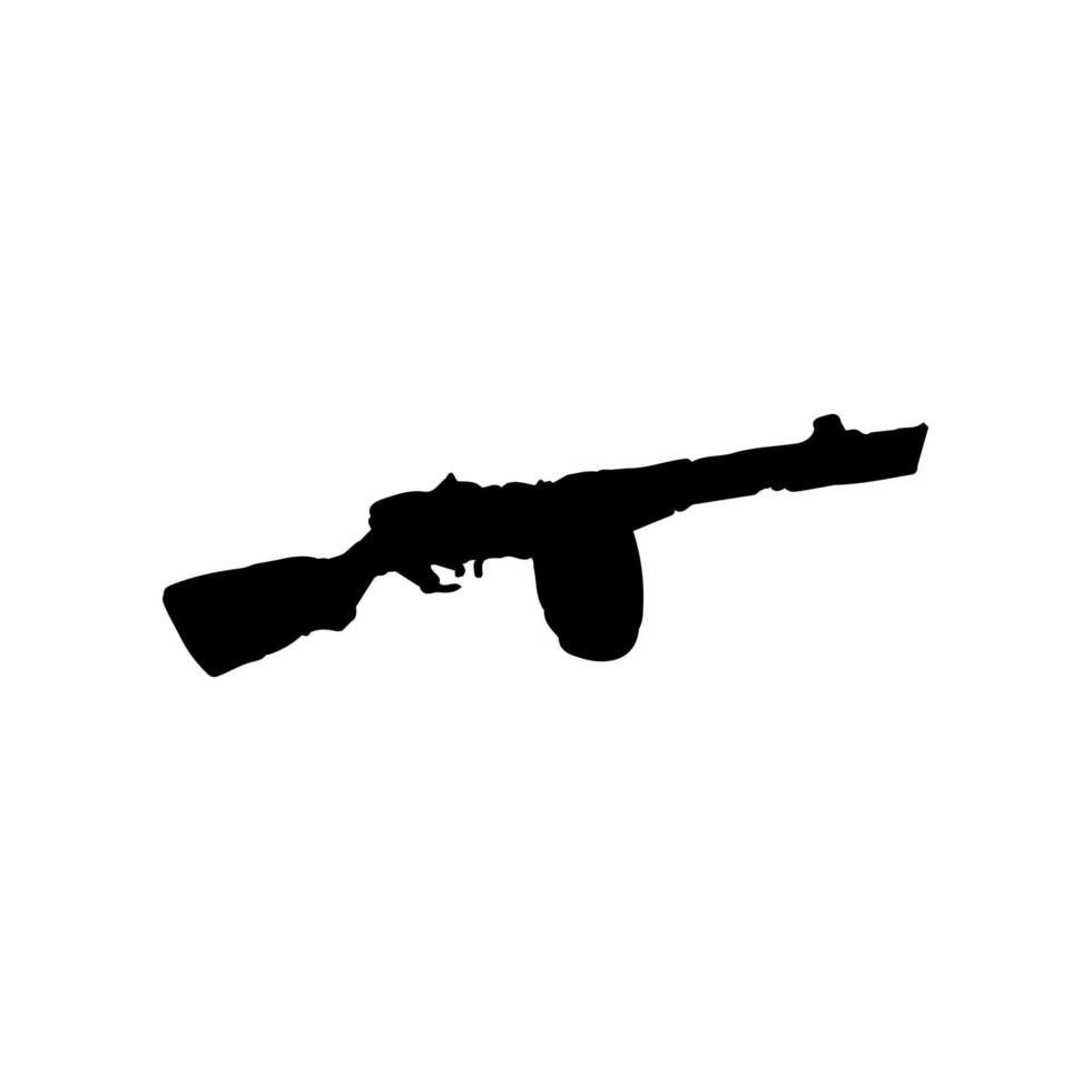 Assault riffle icon. Simple style no war poster background symbol. Gun shop brand logo design element. Gun t-shirt printing. Vector for sticker.