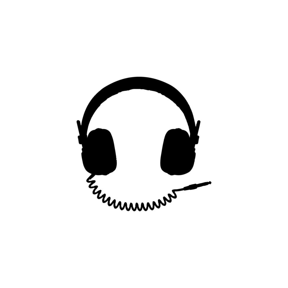 icono de auriculares. símbolo de fondo de cartel de servicio de soporte de empresa de estilo simple. elemento de diseño del logotipo de la marca de auriculares. Impresión de camisetas con auriculares. vector para pegatina.