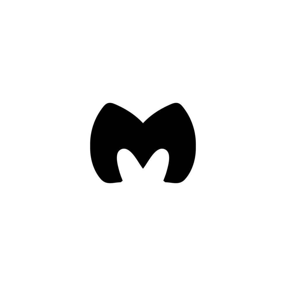 icono m. símbolo de fondo de cartel de estilo simple. elemento de diseño del logotipo de la marca m. signo m. m impresión de camisetas. vector para pegatina.