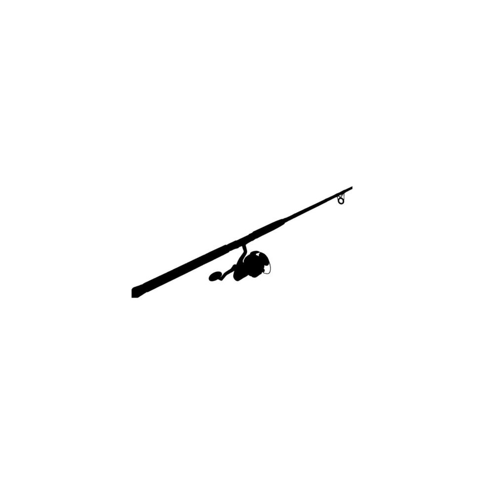 Fishing rod icon. Simple style fish shop big sale poster background symbol. Fishing rod brand logo design element. Fishing rod t-shirt printing. vector for sticker.