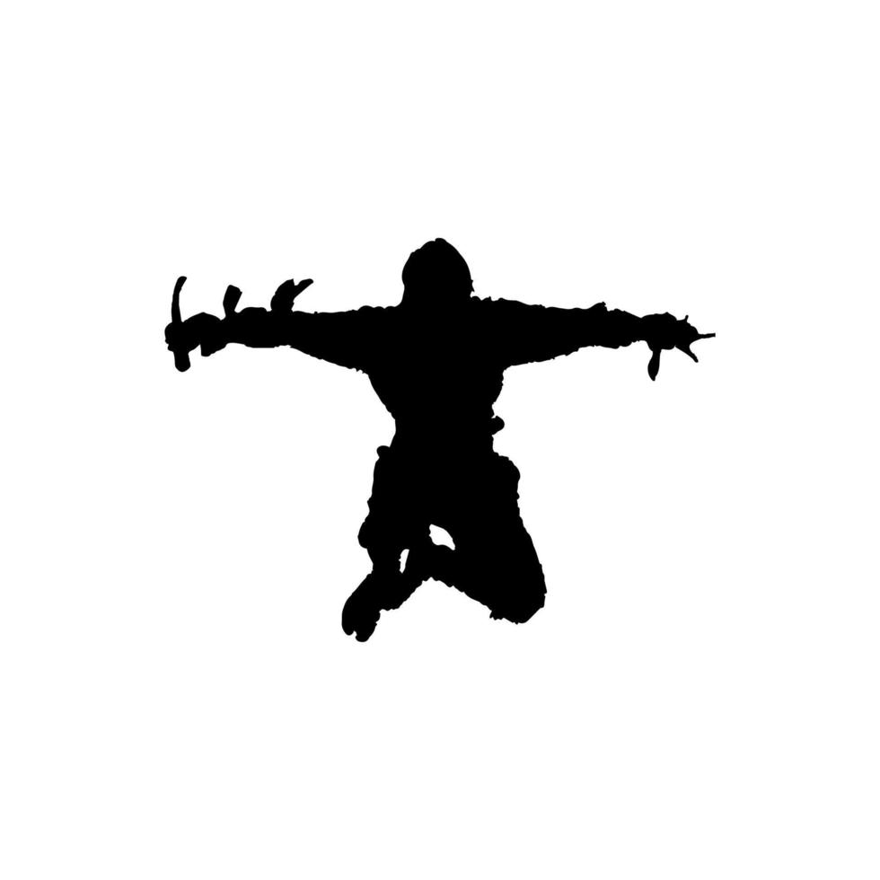 Ninja icon. Simple style ninja samurai poster background symbol. Ninja brand logo design element. Ninja t-shirt printing. vector for sticker.