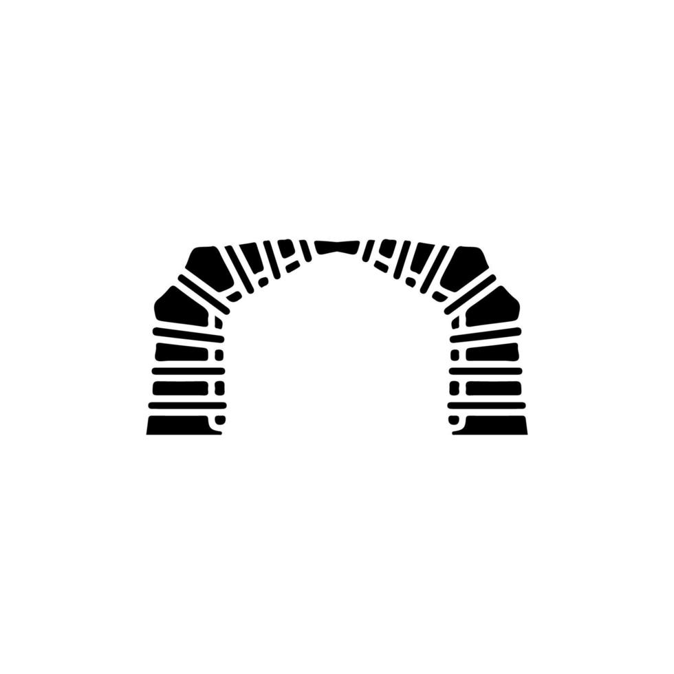 icono de túnel. símbolo de fondo de cartel de transporte de túnel de estilo simple. señal de tráfico del túnel. elemento de diseño del logotipo de la marca del túnel. impresión de camisetas de túnel. vector para pegatina.