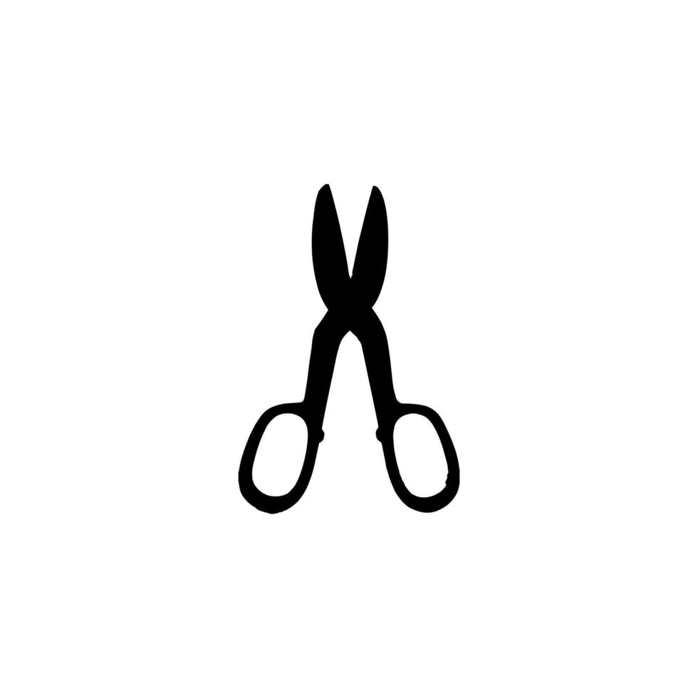 Scissors icon. Simple style barber shop poster background symbol. Scissors brand logo design element. Scissors t-shirt printing. vector for sticker.