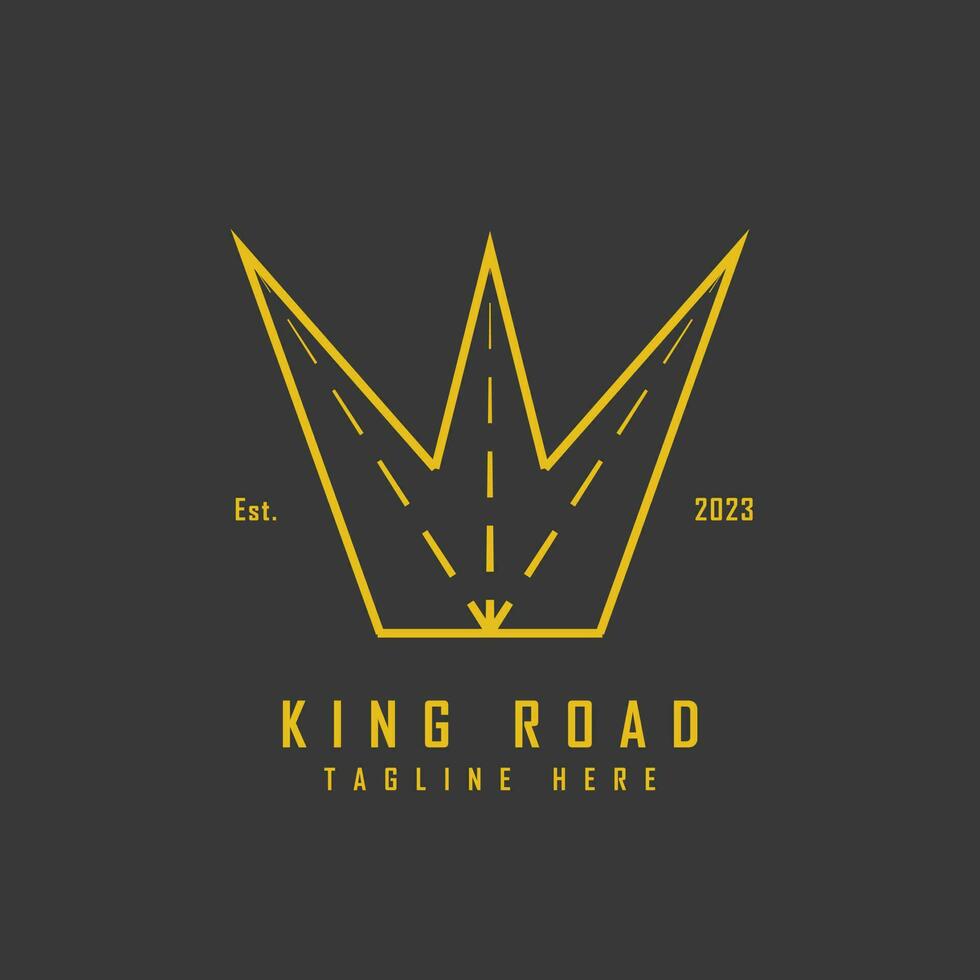 King crown retro icon logo design, clean minimalistic elegance. Isolated background vector