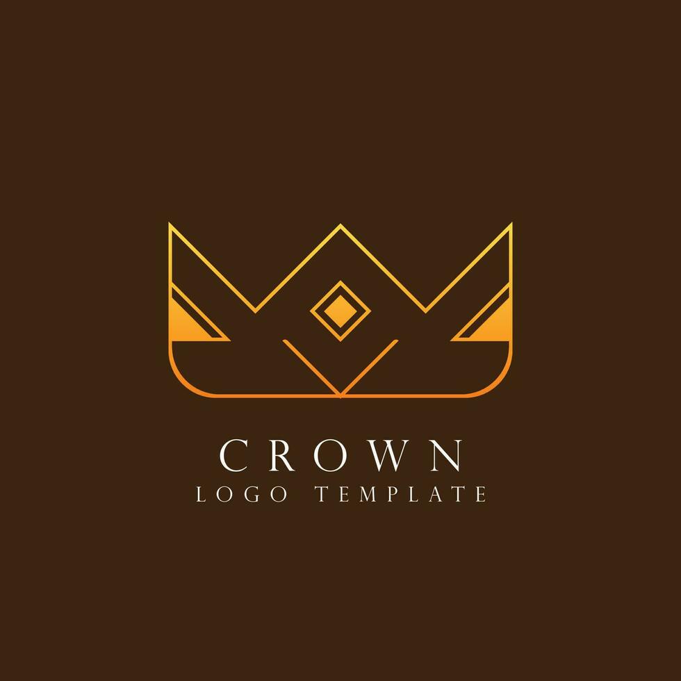 Clean minimalist elegant luxury crown brand logo design. Isolated background vector