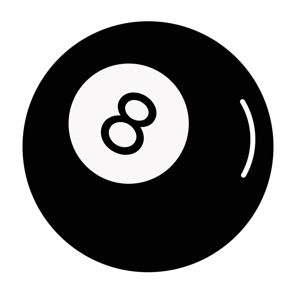 Classic billiard ball element simple line style vector