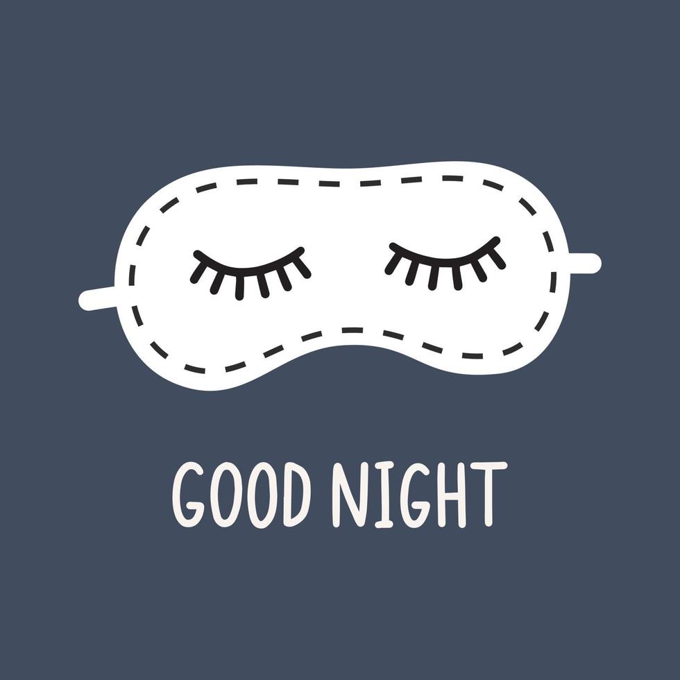 Good night abstract background with funny sleeping mask. vector