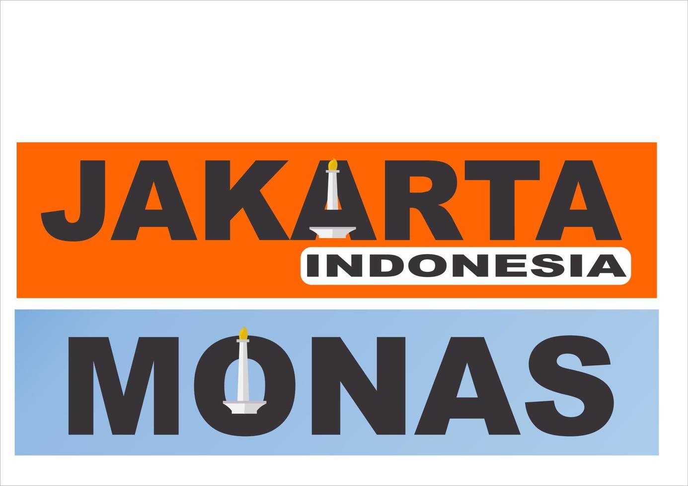 jakarta and monas vector ilustrasion