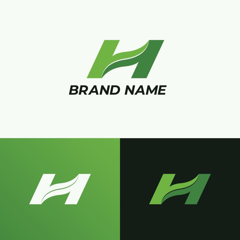Natural H logo set design. vector