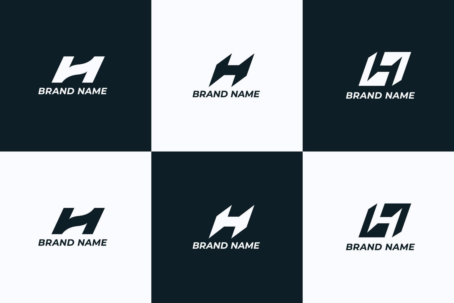 Set of three unique h logos vector