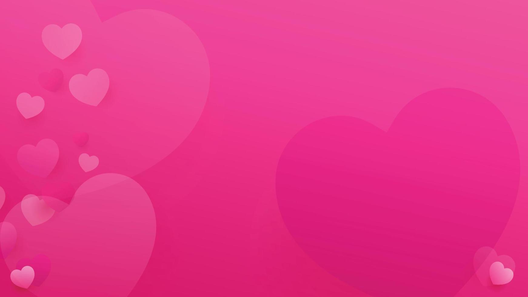 fondo de vector de amor de corazón. marco de San Valentín. fondo de corazones de color rosa. Ilustración de diseño de fondo de amor. fondo de San Valentín. amor corazon. fondo rosa abstracto.